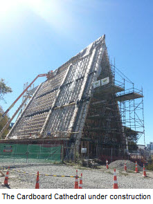 Cardboard Cathedral under construction